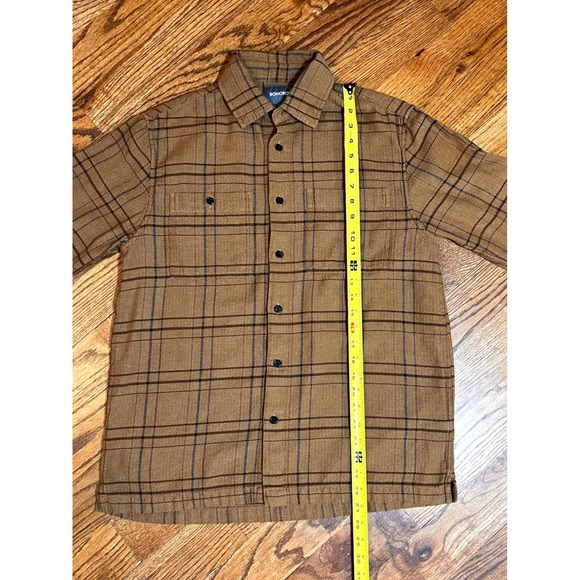 Bonobos Mens Plaid Herringbone Flannel Shirt Jacket Brown Cotton 21954-BR539 M - Picture 4 of 9